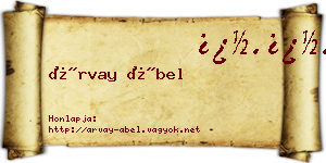 Árvay Ábel névjegykártya